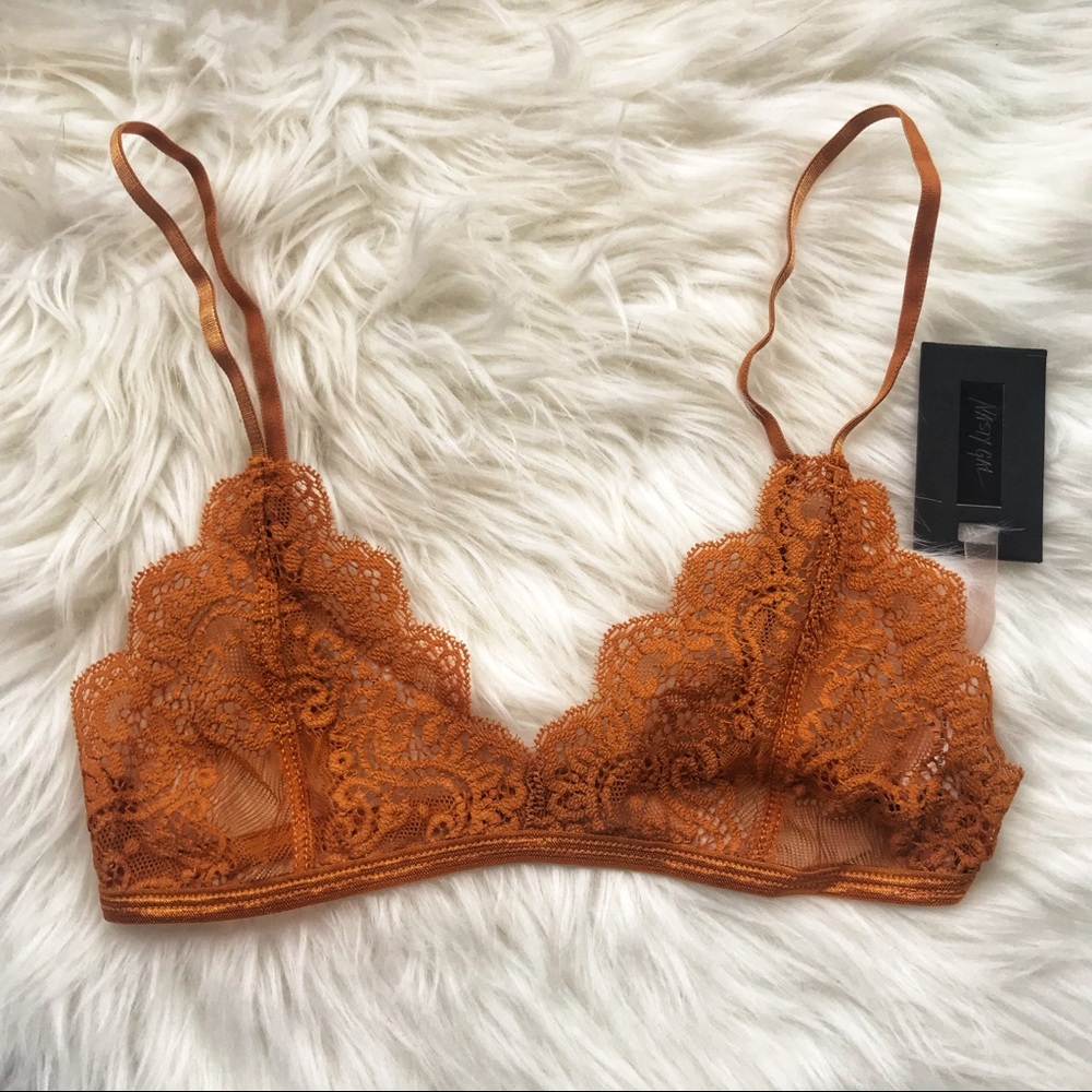 UO 🧡 lace bralette Nasty Gal NWT new Marigold bra - Picture 2 of 8